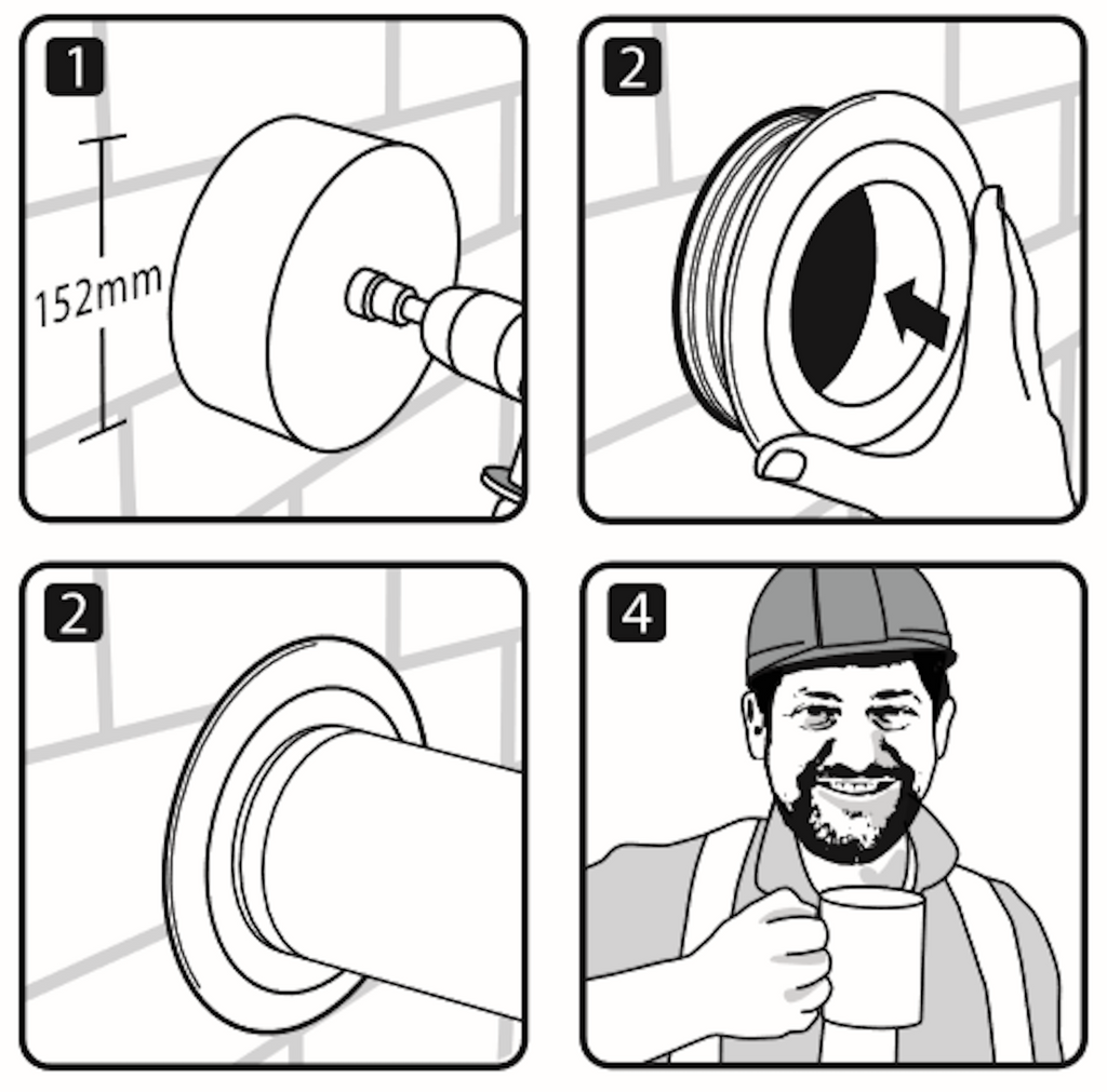 How to seal around a pipe through a brick wall - PipeSnug pipe seals