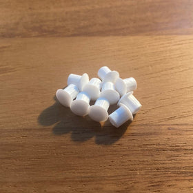 10 x M5 Drill Hole Cupboard Covers/Caps/Plugs WHITE