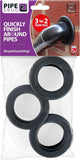 PipeSnug Waste Pipe Seal & Wall Hole Tidy Collar BLACK 32mm